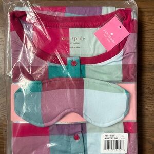 NWT Kate Spade Henley Jogger Pajama Set with Eye Mask Size Small
